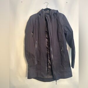 Women's Black Hooded Jacket - Lightweight Water-Resistant Coat
